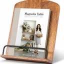 Beautiful Cookbook Stand for Your Kitchen Counter - Solid Wood Stand Easily Keeps Cook or Recipe Books Open for Convenient Cooking - Perfectly Fits Your iPad/Tablet and Enhances Any Kitchen Decor