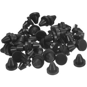 UXcell 50pcs Silicone Rubber Round Snap-in Locking Hole Stoppers, Waterproof Hole Plugs for 6-7mm Metal Tube, Furniture End Caps Inserts, Black (6-7mm)