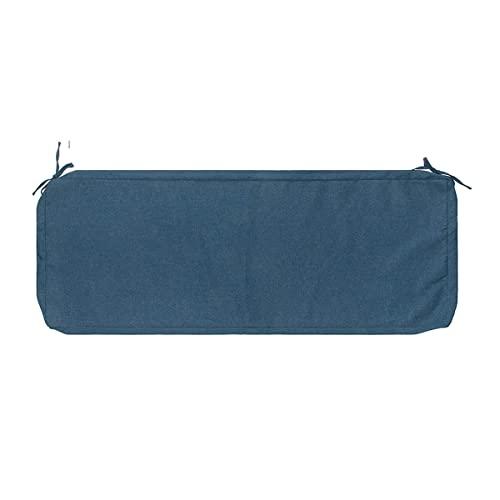 Outdoor Bench Cushion Cover 54 x18 x 3 inch,Water Resistant Cover with Zipper&Ties,Fade-Resistant Slipcover,Patio Porch Swing Cushion Cover Replacement Only,No Insert(Denim Blue)