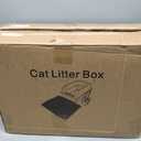 Henkelion Stainless Steel Cat Litter Box with Lid, 20" L x 14.2" W x 11.8" H, Extra Large Litter Box for Big Cats with High Sided, Anti-Urine Leakage, Easy Cleaning, Include Cat Mat and Scoop