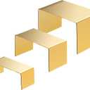Vicenpal 3 Pcs Gold Display Stands Stainless Steel Cake Dessert Display Stand Perfume Display Risers Stand Shelf 3 Size Cupcake Risers Stands for Party Display Holder Stand for Retail Store Countertop