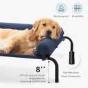 Cooling Elevated Dog Bed, Outdoor Raised Dog Beds, Medium Waterproof Dogs Cot W/Breathable Mesh, Pet Cot W/Portable Removable Bolster