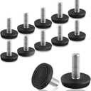 M8 Thread Levelers, 12 PCS Adjustable Furniture Feet, Screw in Leveling Feet for Table, Cabinets, Chairs, Stool Legs