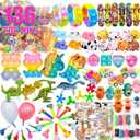 136 Pcs Pop Kids Party Favors Toys Bulk,5-in-1 Classroom Prize Box for 4-10 Ages Boys Girls,Carnival Treasure Box Stuffers Fidget Pop Its,Arts & Educational Toys Goody Bag Fillers,Pinata Stuffers
