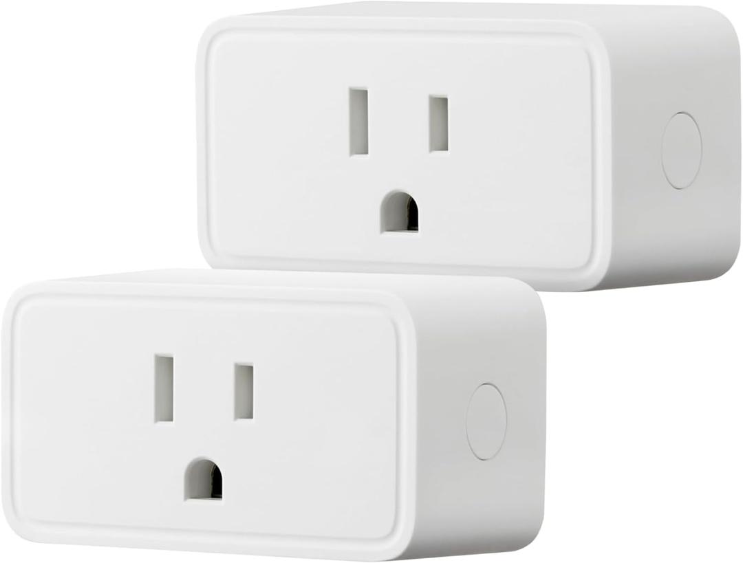 Smart Plug with Timer Function, Voice Control, WiFi Outlet, Works with Alexa Only, Schedule, APP Control, 2.4 GHz Wi-Fi, No Hub Required, 2-Pack, White