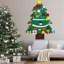 DIY Felt Christmas Tree with 37 Pcs Ornaments, 3.2Ft Felt Xmas Tree for Montessori Indoor Christmas Door Wall Windows Hanging Party Supplies New Year Decorations