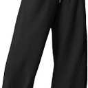 ELLEVEN Women's Y2K Wide Leg Sweatpants - High Elastic Waist Baggy Pants with Pockets & Adjustable Ankle Drawstring Cuffs (XS,Black)