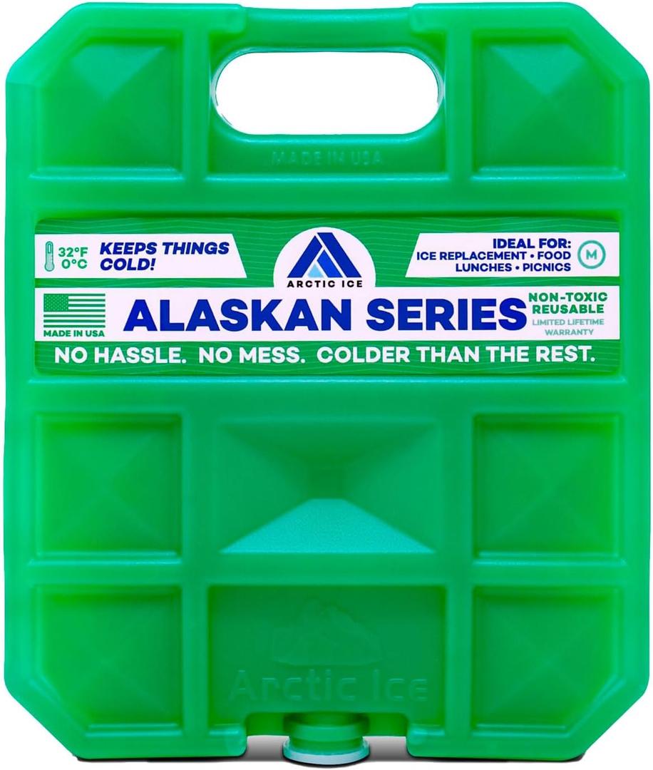 Arctic Ice Alaskan Series Long Lasting Reusable Ice Pack - Freezes at 32 Fahrenheit - Keeps Food & Drinks Cool Without The Risk of Freezing