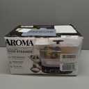 AROMA Double Food Steamer Basket and Electric Rice Steamer with Easy-Read Water Level and Timer