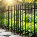 ARIFARO Metal Garden Fence 32" H x 24" W (5 Pack, Length 10 ft), No Digging Decorative Garden Border Fence, Rustproof Black Garden Fence Panels for Yard, Flower Bed, Patio, Dog Animal Barrier