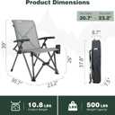 SUNNYFEEL Folding Camping Chair Heavy Duty Ergonomic Chairs Support 500lbs with Adjustable Breathable High Back Support and Cup Holder, Aluminum Frame for Fishing, Camp, Beach, Lawn, RV, Patio, 32*25*39Inch