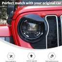 Linksip Angry Eye Headlight Covers Compatible with 2024 2025+ Jeep Wrangler JL 4XE & Gladiator JT Sport Rubicon Sahara Willys Mojave, Head Lamp Angry Bird Bezel Rings, Exterior Accessories(Black)