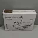 BPC Lightweight Organic Feather Down Comforter Oversized Queen, Hotel-Luxury Fluffy Duvet Insert with Cotton Cover and Puffy Feather Down Filling, for Summer/Hot Sleepers, Ivory White, 98x98 Inches