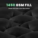BDEUS Twin Mattress Pad, Extra Thick 1450GSM Mattress Topper, Four Leaf Clover Soft Mattress Protector Cover with 21" Deep Pocket for Back Pain Relief, 3D+7D Down Alternative Fill Overfilled, Black