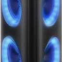 Fisher Portable Bluetooth Speakers, Stereo Speakers Bluetooth Wireless System, Quad Triangle 6.5" Dual 40W Peak Power, Bluetooth Speakers with RGB Color, Rechargeable, TWS, USB, FM Radio, Use Anywhere