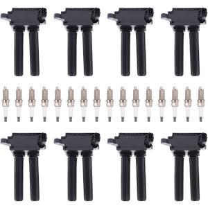 MOTOKU Ignition Coil and Spark Plug for Chrysler 300 Aspen Dodge Charger Challenger Durango Ram 1500 2500 3500 Jeep Grand Cherokee Commander Wagoneer Wrangler 5.7 6.1 6.2 6.4