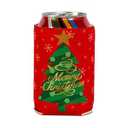 2 x 12 Pack Christmas Can Coolers Sleeves, Insulated Neoprene Standard Can Covers for Beer, Soda & Drinks, Holiday Party Decorations, Non-Slip Drink Holders for Christmas, New Year (Red)