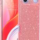 MATEPROX Compatible with iPhone Air Case 6.5'' [2025], Glitter Bling Trendy Sparkle Protective 3-Layer Shockproof Anti-Scratch Cover for Girls Women -Pink