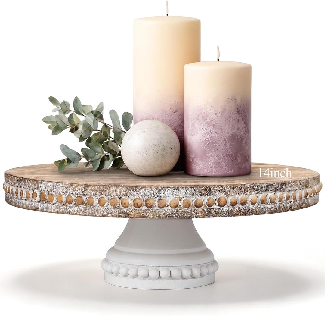 LemonRoad Large Round Wood Risers for Display, 14 Inch