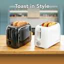 OVENTE Electric 2 Slice Toaster Machine with 6-Shade Browning Selector Setting, Compact Design and Removable Crumb Tray, 700W Power Perfect for Toasting Bread, Thin Bagels and Waffles, White TP2210WGY