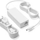 White 24V DC Power Adapter Compatible with Silhouette Cameo 5 4 2 1 SD Portrait Studio Electronic Cutter White Power Supply Cable, AC/DC Adapter for Silhouette Cameo 4 Charger(Round Port)