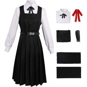 Wolancy Cosplay Costume School Outfit Uniform Dress Shirt Cloak Jacket Skirt Suit Set (Large, Mitaka Asa)