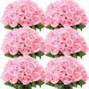 Jexine 50 Pcs Artificial Rose Flower Bulk Realistic Silk Fake Roses with Long Stem Plastic Artificial Flower Bouquet Real Looking for Home Wedding Centerpieces Party Decoration(Pink)
