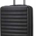 TRIPS EON 20-Inch Carry-On Lightweight Durable Hardside 8-Wheel Spinner Cabin Size Luggage, Black