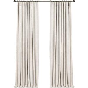 INOVADAY 100% Blackout Curtains for Bedroom, Black Out Curtains 63 Inch Long, Clip Rings Linen Blackout Drapes, Thermal Insulated Room Darkening for Living Room, 2 Panels - Beige,W50xL63