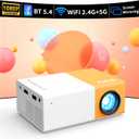 PVO Mini Projector WiFi Portable Movie Projector 1080P, Phone Screen Can Be Mirrored to Video Projectors via WiFi, Compatible with Smartphone/Tablet/Laptop/TV Stick/PS/Type-C/USB Drive
