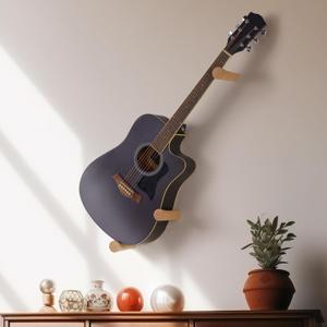 Acoustic Horizontal Guitar Hangers for Wall Wooden Wall Mount (Wood Color)