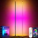 Tyute Corner Floor Lamp 2 Pack, LED Lamps with Remote, RGB Standing Lamp, LED Light Stick, Music Sync Dimmable Color Changing Ambient Light Bar for Bedroom, Living Room, Gaming Room, Party, Dorm