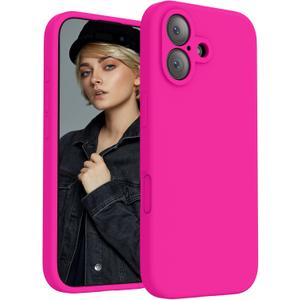 FireNova Magnetic for iPhone 17 Case, Compatible with MagSafe, [Integrated Silicone Camera Control Button] [Camera Protection] Anti-Scratch Microfiber Lining Phone Case, 6.3", Hot Pink