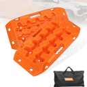 OULEME Recovery Traction Boards, Off-road Track Traction Mats for Sand, Mud, and Snow - 4WD RV Truck Jeep SUV Traction Pads with Carry Bag (Orange)