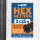 Plastic Hex Chicken Wire Mesh Garden Fence Roll (2' x 25' - Black) - Versatile Poultry Netting and Garden Fence for Temporary or Semi-Permanent Enclosures, Deer Fencing, and Construction Barriers