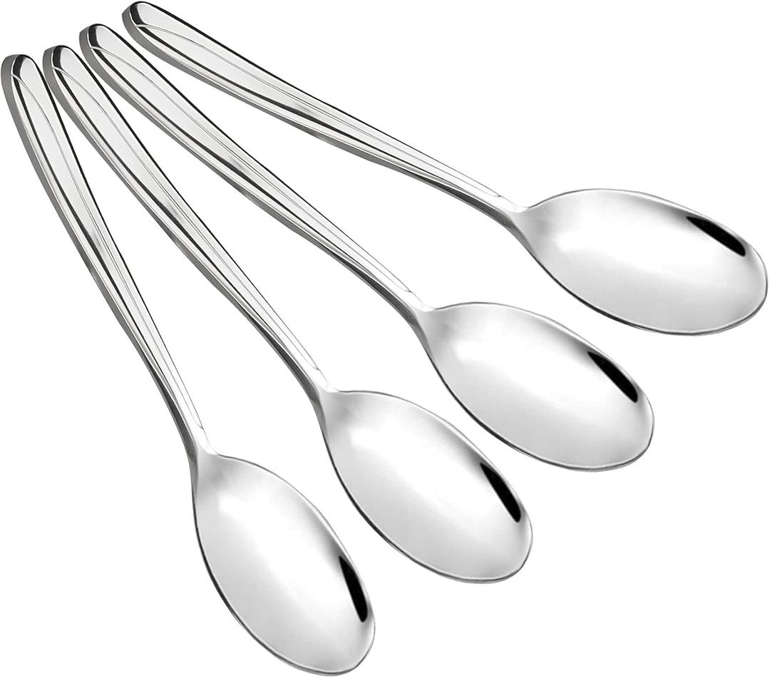 Anbers 8 Pieces Large Serving Spoons, 9.45 Inches, Stainless Steel Catering Serving Spoons