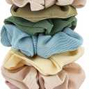 Mkono Scrunchies Holder Stand Hair Accessories Organizer Gold White Metal Scrunchies Tower Hold 25 - 35 Scrunchies Modern Vertical Hair Tie Organizer for Girls, White