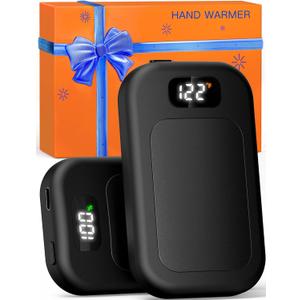 Hotdot Hand Warmers Rechargeable 2 Pack, 3 Heat Levels (104121F), Real-Time Temp & Battery Display, Electric Hand Warmers, Fast Heating, Fits in Gloves/Pocket, Gifts for Women & Men