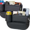 Anti-Drop Car Seat Gap Filler Organizer, Premium Leather Console Organizer, Easy Access to Phone/Keys, Universal Fit for Car SUV Truck Multi-Purpose Essentials Organizer(2PC)