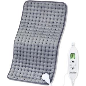 Electric Heating Pad, Dual Mode Controller (Manual and auto Off Mode),Multiple Safety protections,9 Temperature Settings, Comfortable Soft for Cramps/Pain Relief, Machine Washable12"x 24" Grey