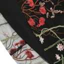 Women Keyhole Floral Embroidery Dress Sheer Mesh Illusion Vintage Cocktail Swing Dress Wedding Party Prom Tulle Evening Dress (Black, XXL)
