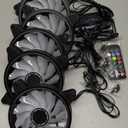 EZDIY-FAB Moonlight 120mm RGB Case Fan, 6 Pack, ARGB, Aura SYNC, Speed Control, 26.16 CFM, Desktop Compatible