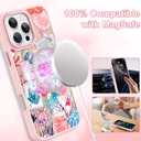 OOK Case for iPhone 16 Pro Max [Compatible with MagSafe], Luxury Gilded 3D Textured Pink Coastal Beach Ocean Sea Shell Floral Collage Frosted Shockproof for Women Girls Magnetic Phone Cover