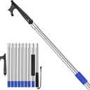 SANLIKE Boat Hooks for Docking 12FT Extension Pole Hook, 9-Sections Adjustable Boat Pole Marine Dock Stick Pontoon Boat Hook Pole
