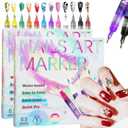 12 Colors Nail Art Pens Set, Nail Art Markers Polish Pen for 3D Nail Art, Drawing Painting Liner Brush for DIY Nail Art Beauty Adorn Manicure Tools (2 box of 12 colors)