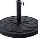C-Hopetree 40 lb Round Heavy Duty Round Base Stand for Outdoor Patio Market Table Umbrella, Black