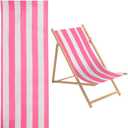 GORGECRAFT 1pcs Beach Sling Chair Replacement Lawn Chair Webbing Hot Pink and White Stripes Chair Oxford Cloth 435 * 1165mm Outdoor Patio Foldable Chaise Lounge Chair Fabric