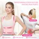 Posture Corrector for Women & Men, Adjustable Back Brace with Full Back & Shoulder Support, Spine Alignment for Upper Back Pain Relief, Scoliosis & Hunchback(Pink,Large)