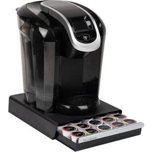 Mind Reader Single Serve Coffee Pod Drawer, 30 Pod Capacity, Countertop Organizer, 10.5"L x 12.75"W x 2.5"H, Black