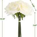Eyamumo 7PCS Fake Flowers Artificial Rose Silk Real Touch White 30CM